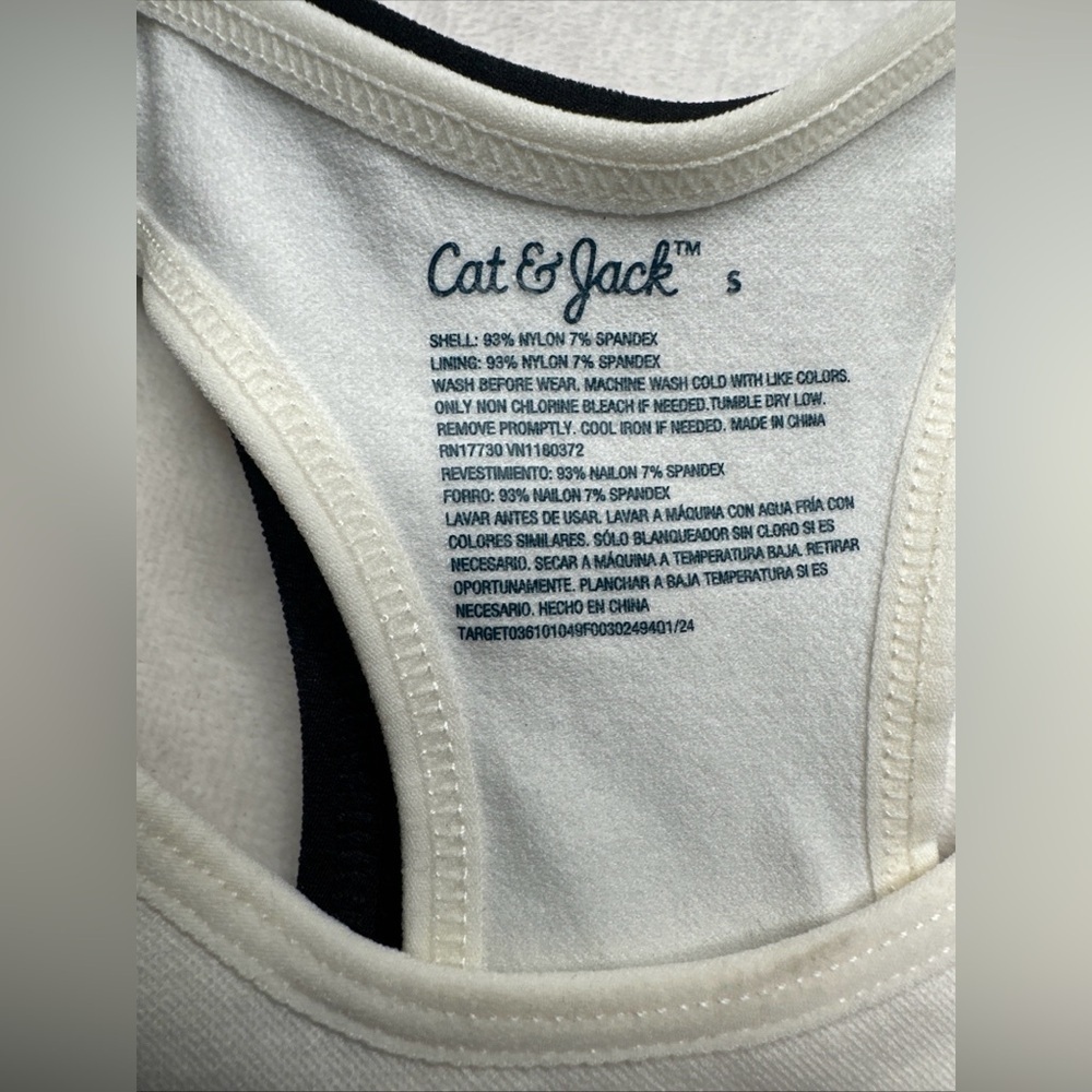 Cat & Jack Girls Sport bra seamless Pullover Black & white 2pk Size S - Picture 8 of 12